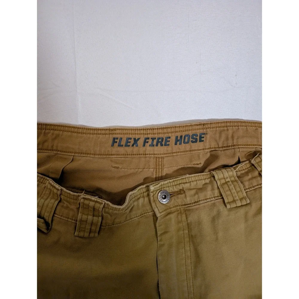 Duluth Trading Co 36/34 Flex Fire Hose Relaxed Cargo Pants Mens Tan Brown Work - Picture 7 of 14